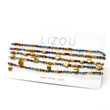 Load image into Gallery viewer, Multi Stone Mix and Mini Gold Coin Wrap Necklace - N2-2617B
