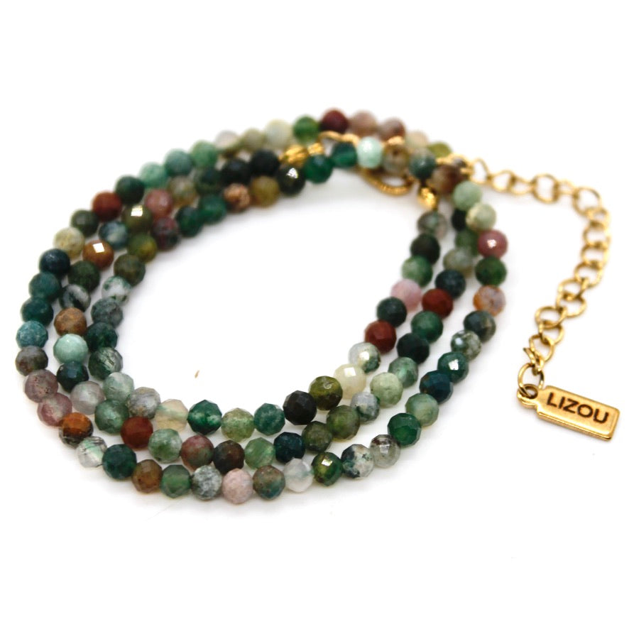 Short Indian Agate Stone Necklace - N9-200IA