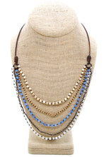 Load image into Gallery viewer, Semi Precious Stone Multi Strand Short Necklace - NLS-Foam
