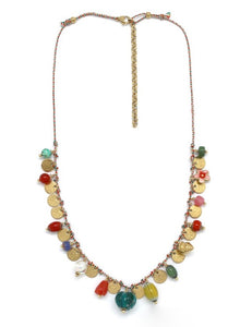 Gold Coins and Charms Necklace - N2-2614