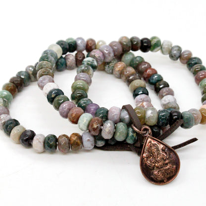Indian Agate Buddha Charm Bracelet -Buddha Collection-