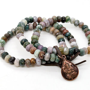 Indian Agate Buddha Charm Bracelet -Buddha Collection-