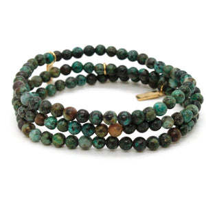 African Turquoise 4mm Stretch Bracelet -Stone Collection-