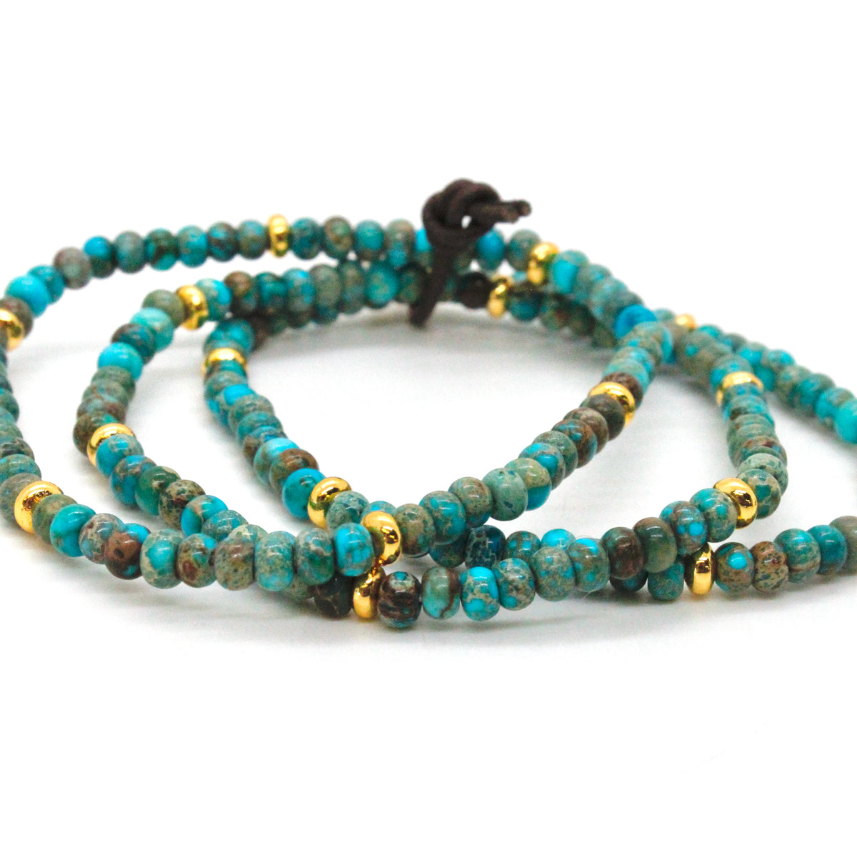 Turquoise Jasper + Gold Bracelet Bundle