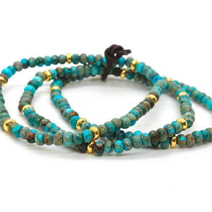 Turquoise Jasper + Gold Bracelet Bundle