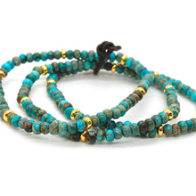 Load image into Gallery viewer, Turquoise Jasper + Gold Bracelet Bundle
