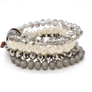 Set of 4 Glass Stack Bracelets - BC-300