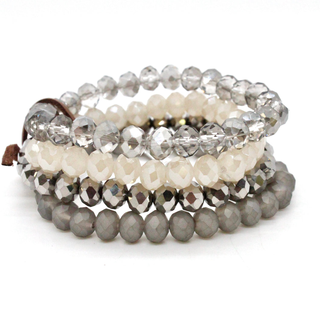 Set of 4 Glass Stack Bracelets - BC-300N