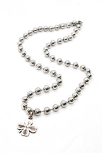 Load image into Gallery viewer, Single Silver Ball Chain Necklace with Small Shamrock Charm -The Classics Collection-
