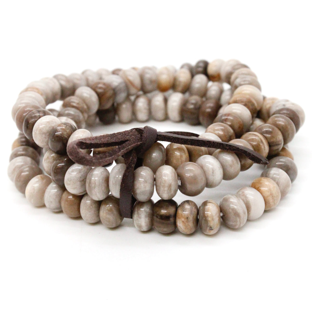 Silver Leaf Jasper Three Strand Bracelet -BL-SLJ