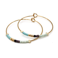 Load image into Gallery viewer, Miyuki Bead Mix Hoop Earrings - E8-038H
