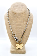 Load image into Gallery viewer, Gold Butterfly Convertible Silver Chain Necklace
