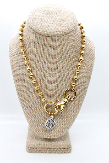 Bee Pendant Convertible Gold Chain Necklace
