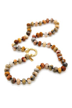 Load image into Gallery viewer, Hand-Knotted Short Faceted Crazy Agate Beaded Necklace - NLS-CLA2
