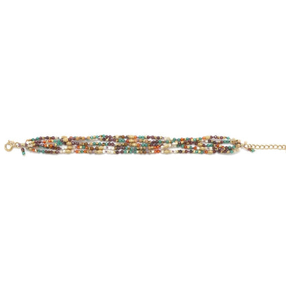 Mixed Semi Precious Stone 5 Strand Bracelet - B4-041A