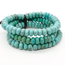 Load image into Gallery viewer, Turquoise Rondelle Bead Three Strand Bracelet -BL-TQ1
