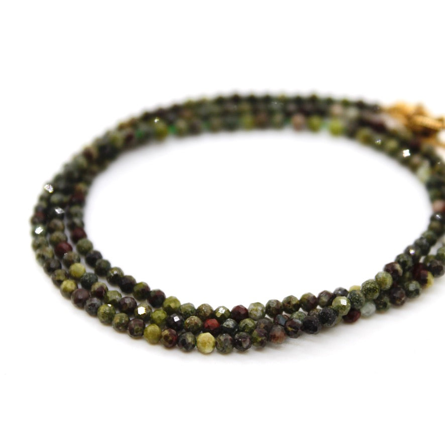 Short Mini Blood Dragon Stone Stone Necklace - N9-200BD