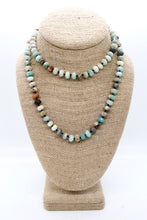 Load image into Gallery viewer, Hand-Knotted Long Faceted Amazonite Rondelle Bead Necklace
