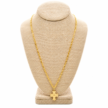 Load image into Gallery viewer, Long Gold Chain Cross French Religious Medal Necklace  - FMN20
