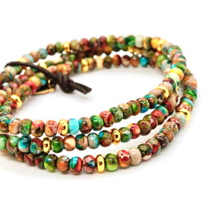 Rainbow Jasper 2 + Gold Bracelet Bundle