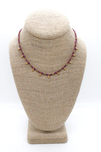 Short Mini Charm Purple Tourmaline Necklace - N2-2611T