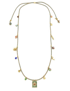 Flaming Heart Mini Charm Necklace - N2-2590