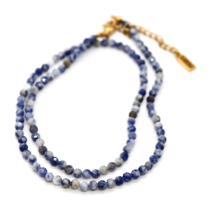 Short Sodalite Simple Stone Necklace - N9-200SD