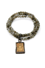 Load image into Gallery viewer, Labradorite Stretch Necklace with Small Buddha -Buddha Collection-
