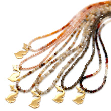 Load image into Gallery viewer, Michigan State Mini Stone Gold Charm Necklace
