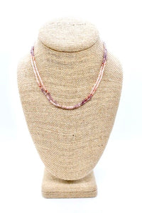 Delicate Faceted Mini Semi Precious Stone Mix Beaded Necklace - N9-008