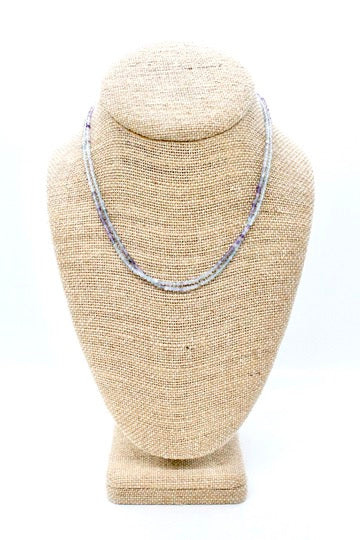 Delicate Faceted Mini Semi Precious Stone Mix Beaded Necklace - N9-001