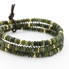 Load image into Gallery viewer, Olive Jade + Gold Bracelet Bundle

