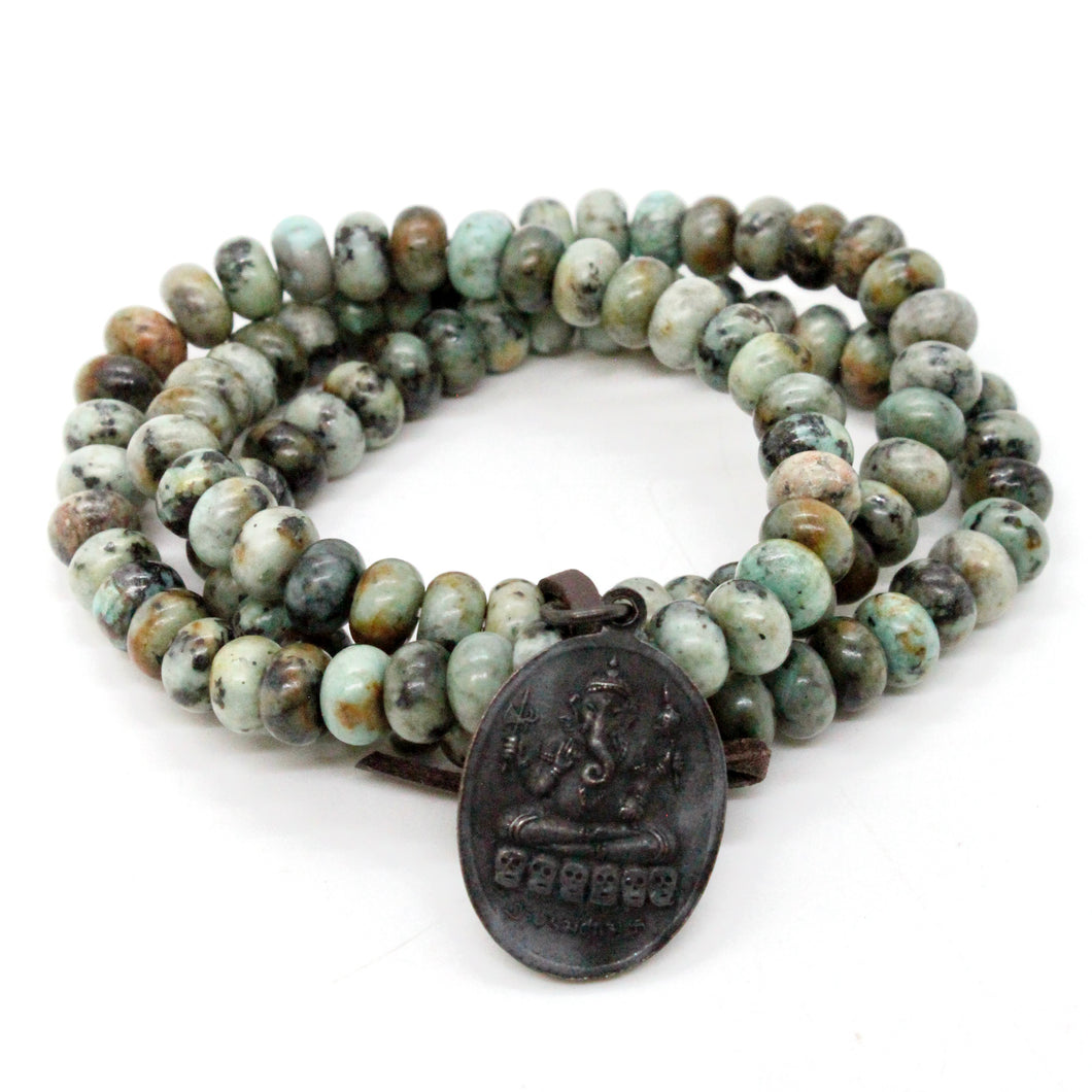 African Turquoise Buddha Bracelet -Buddha Collection-