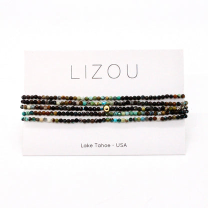 Delicate Faceted Mini Semi Precious Stone Mix Beaded Necklace - N9-018