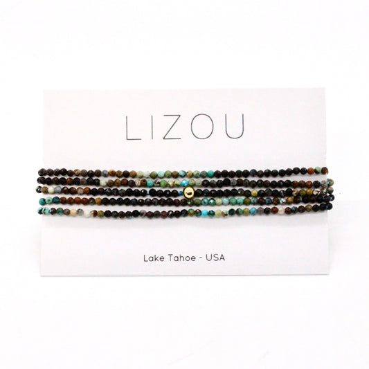 Delicate Faceted Mini Semi Precious Stone Mix Beaded Necklace - N9-018