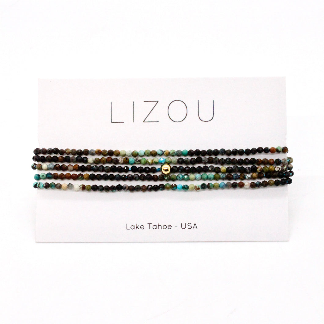 Delicate Faceted Mini Semi Precious Stone Mix Beaded Necklace - N9-018