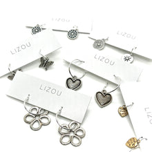 Load image into Gallery viewer, Sterling Silver Peace Sign Small Earrings - E9-050
