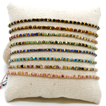 Load image into Gallery viewer, Tiny Faceted Stone and Gold Adjustable Bracelet - B4-031
