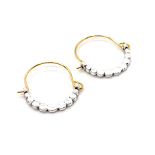 Load image into Gallery viewer, Two Tone Mini Style Hoop Earrings E4-224 -French Flair Collection-
