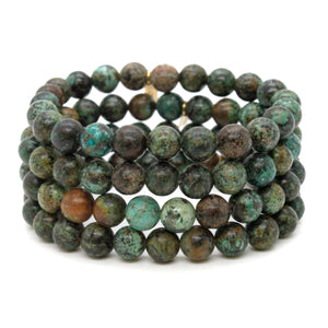 African Turquoise 8mm Stretch Bracelet -Stone Collection-