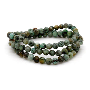 Faceted African Turquoise Stretch Necklace or Bracelet - NS-AF