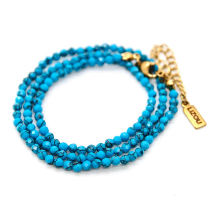 Short Blue Turquoise Simple Stone Necklace - N9-200BT
