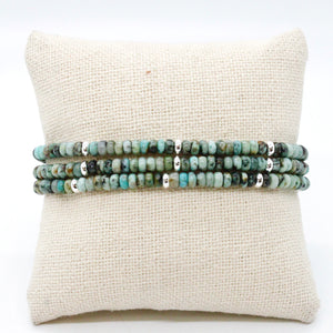 African Turquoise + Silver Bracelet Bundle