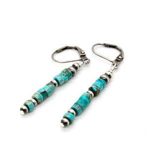 Navajo American Indian Turquoise and Sterling Earrings