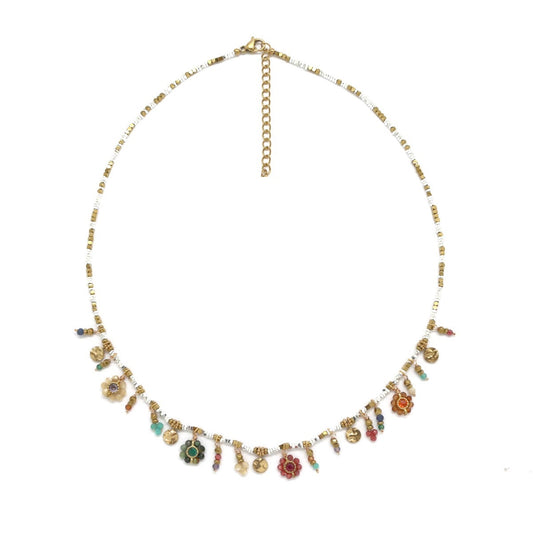 Spring Mini Stone Beaded Necklace - N2-2703A