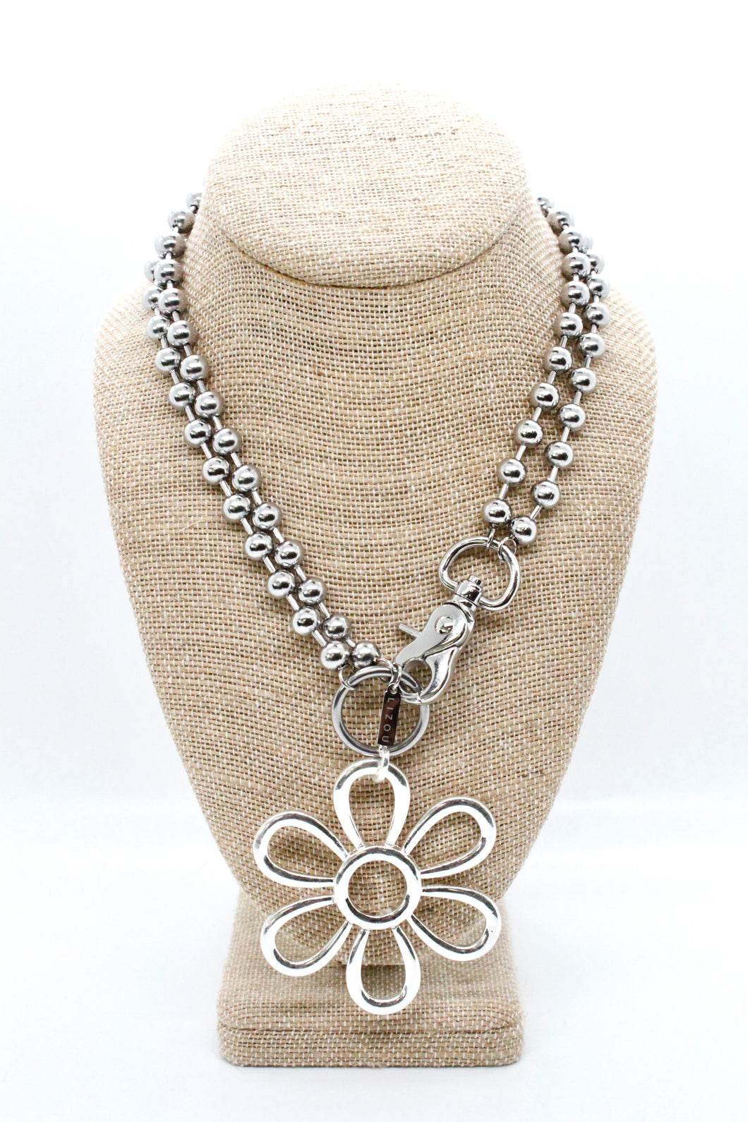 Summer Daisy Pendant Convertible Silver Chain Necklace