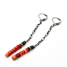 Load image into Gallery viewer, Navajo American Indian Sterling Chain Dangle Earrings
