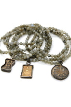Load image into Gallery viewer, Labradorite Stretch Necklace with Small Buddha -Buddha Collection-
