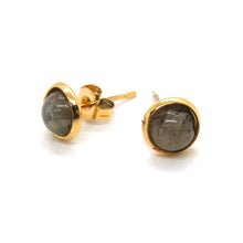 Load image into Gallery viewer, Mini Gold and Labradorite Post Earrings -French Flair Collection-
