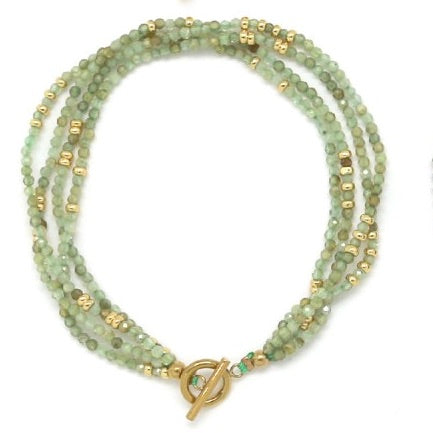 Mini Peridot Stone 4 Strand Bracelet - B4-012C